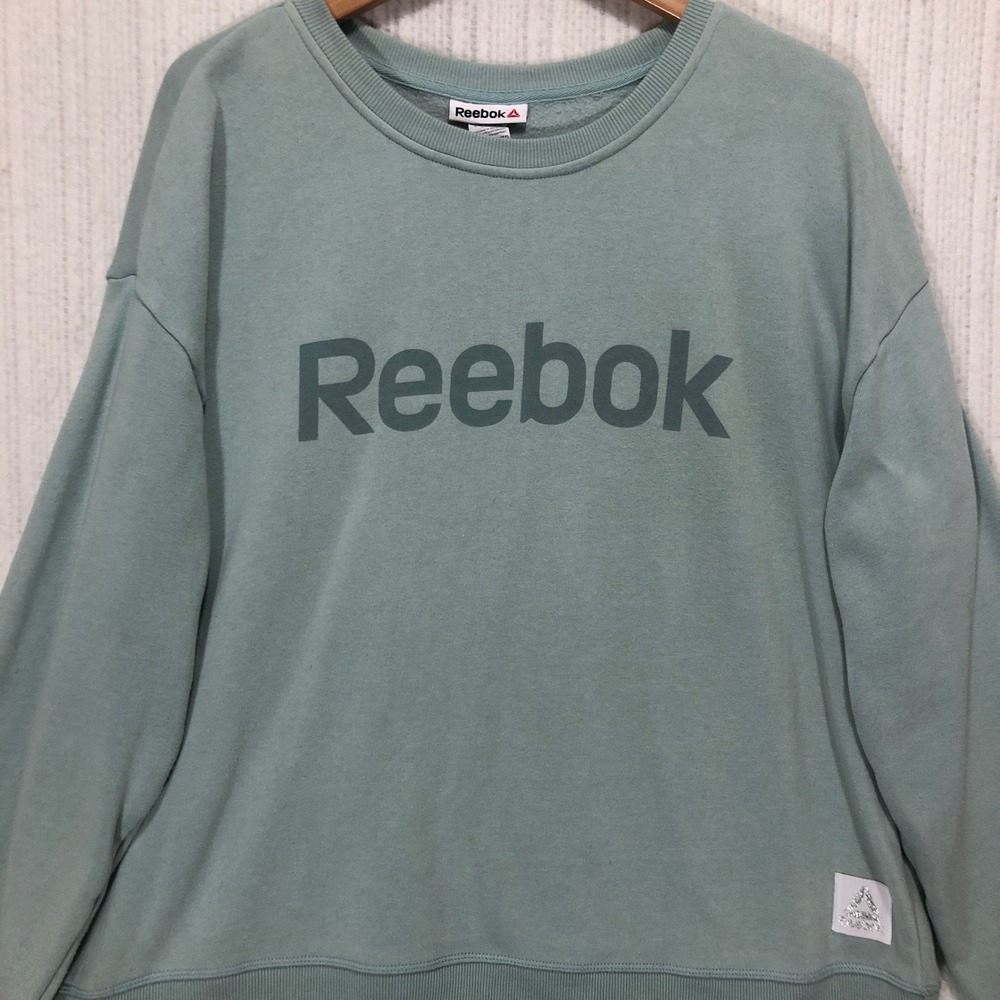 Reebok‎ Womens XXL Sage Green Graphic Fleece Sweatshirt REW21UTL01